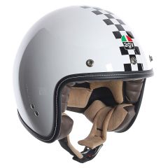 AGV RP60 Checker Flag Open Face Helmet White