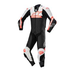Alpinestars Missile V2 Ward One Piece Leather Suit Black / White / Fluo Red