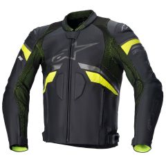 Alpinestars GP Plus R V3 Rideknit Leather Jacket Black / Fluo Yellow