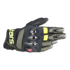 Alpinestars Halo Leather Gloves Forest Black / Fluo Yellow