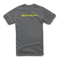 Alpinestars Linear Wordmark T-Shirt Charcoal / Fluo Yellow