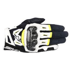 Alpinestars SMX-2 Air Carbon V2 Leather Gloves Black / White / Fluo Yellow
