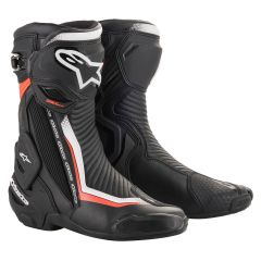 Alpinestars SMX Plus V2 Boots Black / White / Fluo Red
