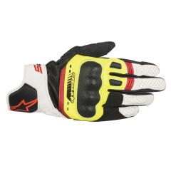 Alpinestars SP-5 Leather Gloves Black / Yellow / White / Red