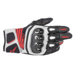Alpinestars SPX Air Carbon V2 Summer Leather Gloves Black / White / Fluo Red