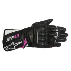 Alpinestars Stella SP-8 V2 Ladies Leather Gloves Black / White / Fuchsia