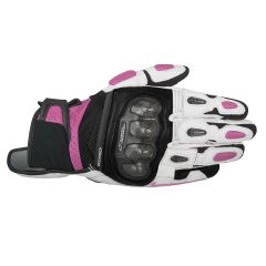 Alpinestars Stella SPX Air Carbon Ladies Mesh Leather Gloves Black / White / Pink