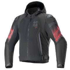 Alpinestars Zaca Air Venom All Weather Waterproof Hooded Textile Jacket Black / Bright Red