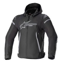 Alpinestars Zaca All Weather Waterproof Hooded Textile Jacket Black / Dark Grey