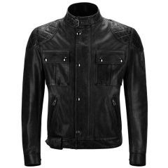 Belstaff Brooklands Hand Waxed Leather Jacket Antique Black
