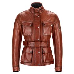 Belstaff Classic Tourist Trophy Ladies Leather Jacket Burnished Red