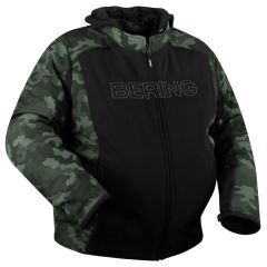 Bering Davis King Size Hooded Textile Jacket Black / Camo Khaki