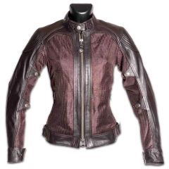 By City Sahara Venty 2 Ladies Mesh Leather Jacket Brown