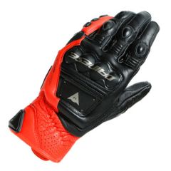 Dainese 4 Stroke 2 Leather Gloves Black / Fluo Red