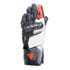 Dainese Carbon 4 Ladies Long Leather Gloves Black / White / Fluo Red