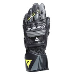 Dainese Druid 4 Leather Gloves Black / Charcoal Grey / Fluo Yellow