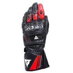 Dainese Druid 4 Leather Gloves Black / Lava Red / White