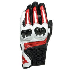 Dainese MIG 3 Leather Gloves Black / White / Lava Red