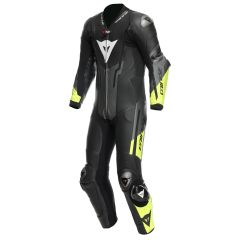 Dainese Misano 3 D-Air One Piece Perforated Leather Suit Black / Anthracite / Fluo Yellow