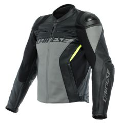 Dainese Racing 4 Leather Jacket Charcoal Grey / Black