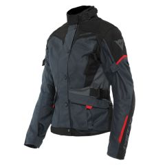 Dainese Tempest 3 D-Dry Ladies Textile Jacket Ebony / Black / Lava Red