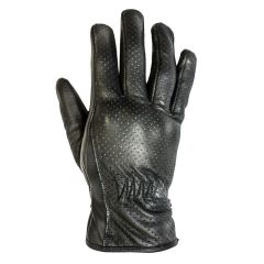 Helstons Basik Summer Perforated Leather Gloves Black