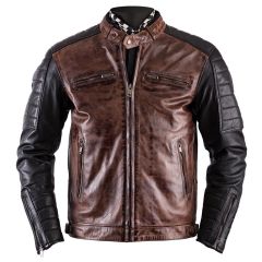Helstons Cruiser Rag Leather Jacket Camel / Black