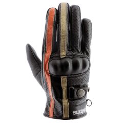 Helstons Tinta Air Ladies Summer Leather Gloves Black / Orange / Beige