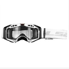 LS2 Aura Enduro Series Goggles Black / White With Clear Lens For Helmets