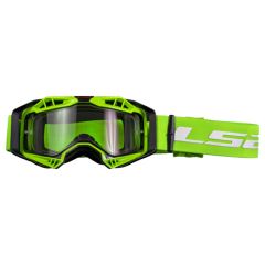 LS2 Aura Goggles Black / Hi-Viz Green With Clear Lens For Helmets