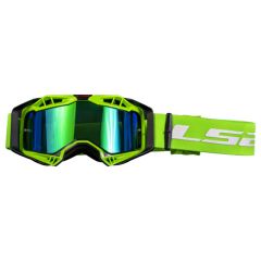 LS2 Aura Pro Goggles Black / Hi-Viz Green With Iridium Green Lens For Helmets
