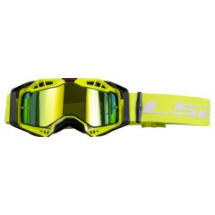 LS2 Aura Pro Goggles Black / Hi-Viz Yellow With Iridium Yellow Lens For Helmets