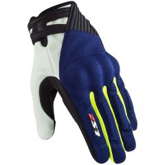 LS2 Dart 2 All Season Textile Gloves Blue / Hi-Viz Yellow