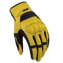 LS2 Duster Leather Gloves Mustard Yellow / Black