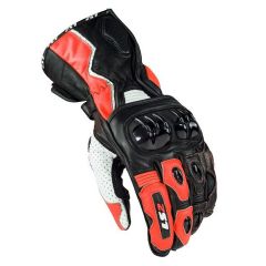 LS2 Swift Leather Gloves Black / White / Red