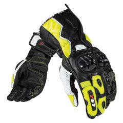 LS2 Swift Leather Gloves Black / Neon Yellow