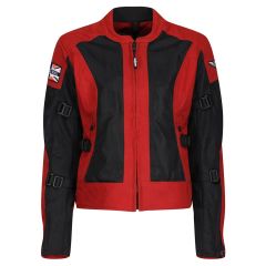 MotoGirl Jodie Ladies Summer Mesh Textile Jacket Red / Black