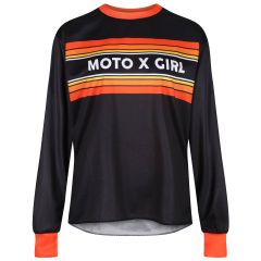 MotoGirl MX Ladies Jersey Chequered Orange / Black