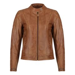MotoGirl Valerie Ladies Leather Jacket Camel Brown