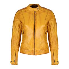 MotoGirl Valerie Ladies Leather Jacket Yellow