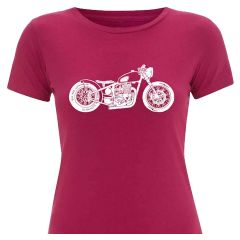 Oily Rag Clothing Bobber Bike Ladies T-Shirt Pink