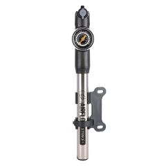 Oxford Airflow Strike Alloy Mini Pump Silver With Gauge