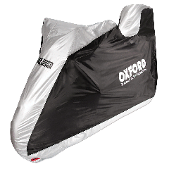 Oxford Aquatex With Top Box Motorcycle Cover Black / Silver