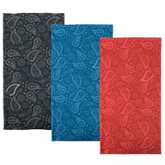 Oxford Comfy Multifunctional Head & Neckwear Paisley Red / Blue / Black - Pack Of 3