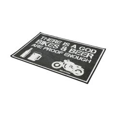 Oxford Garage Door Mat Black / White With There Is A God Logo - 90 x 60cm