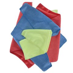 Oxford Microfibre Towels Blue / Yellow / Red - Pack Of 6