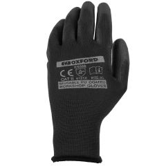 Oxford PU Coated Workshop Gloves Black - Extra Large
