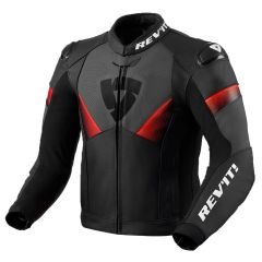 Revit Argon 2 Leather Jacket Black / Neon Red
