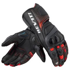 Revit Control Leather Gloves Black / Neon Red