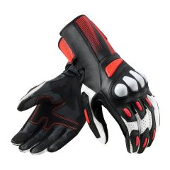 Revit Metis 2 Leather Gloves Black / Neon Red